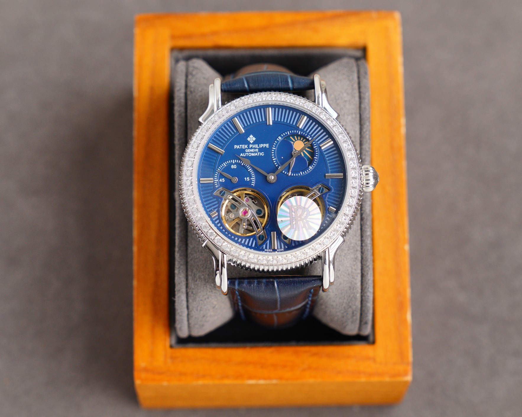 Patek Philippe Skeleton Moon Phase Automatic Mechanical Watch
