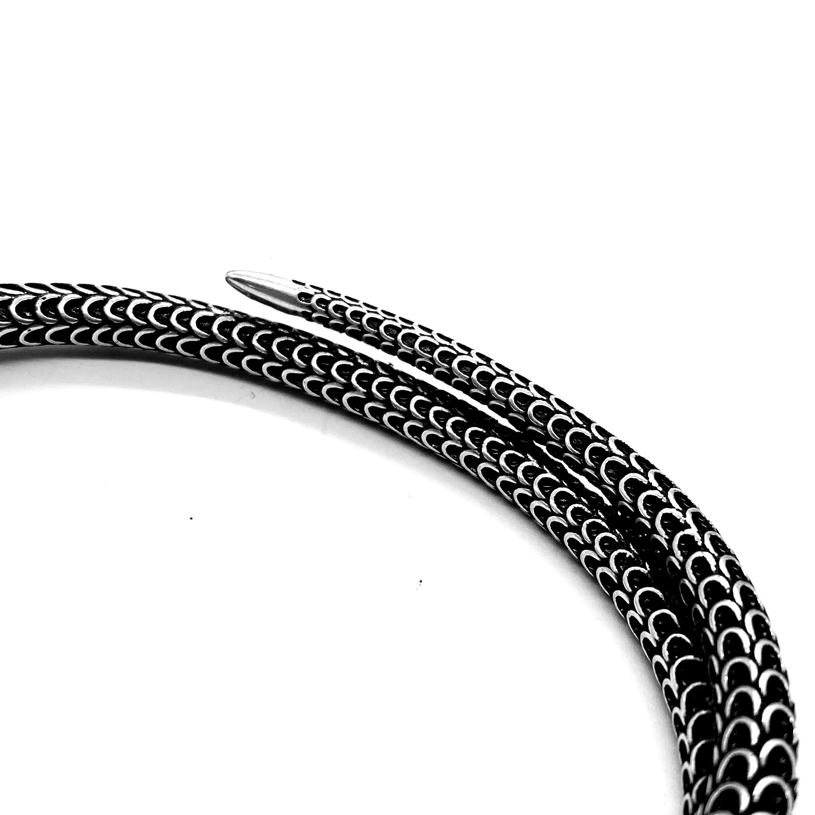 Gucci sterling silver snake-shaped bracelet