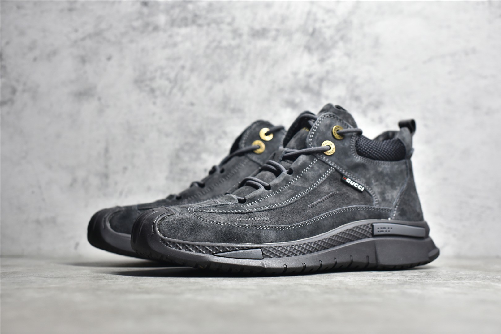 Gucci grey suede high-top shoes