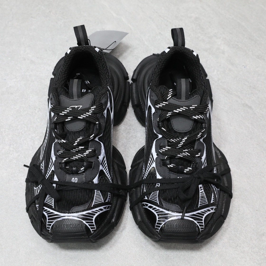 Balenciaga black and white functional dad shoes