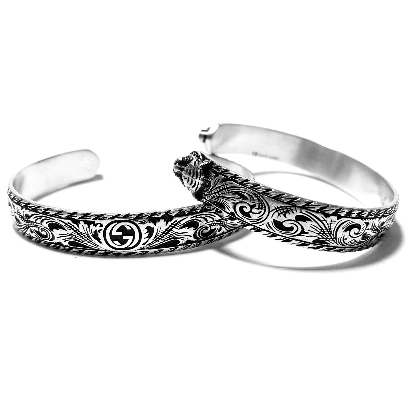Gucci Tiger Head Silver Bracelet