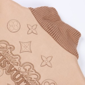 Louis Vuitton Embroidered Leather Splicing Jacket Coat