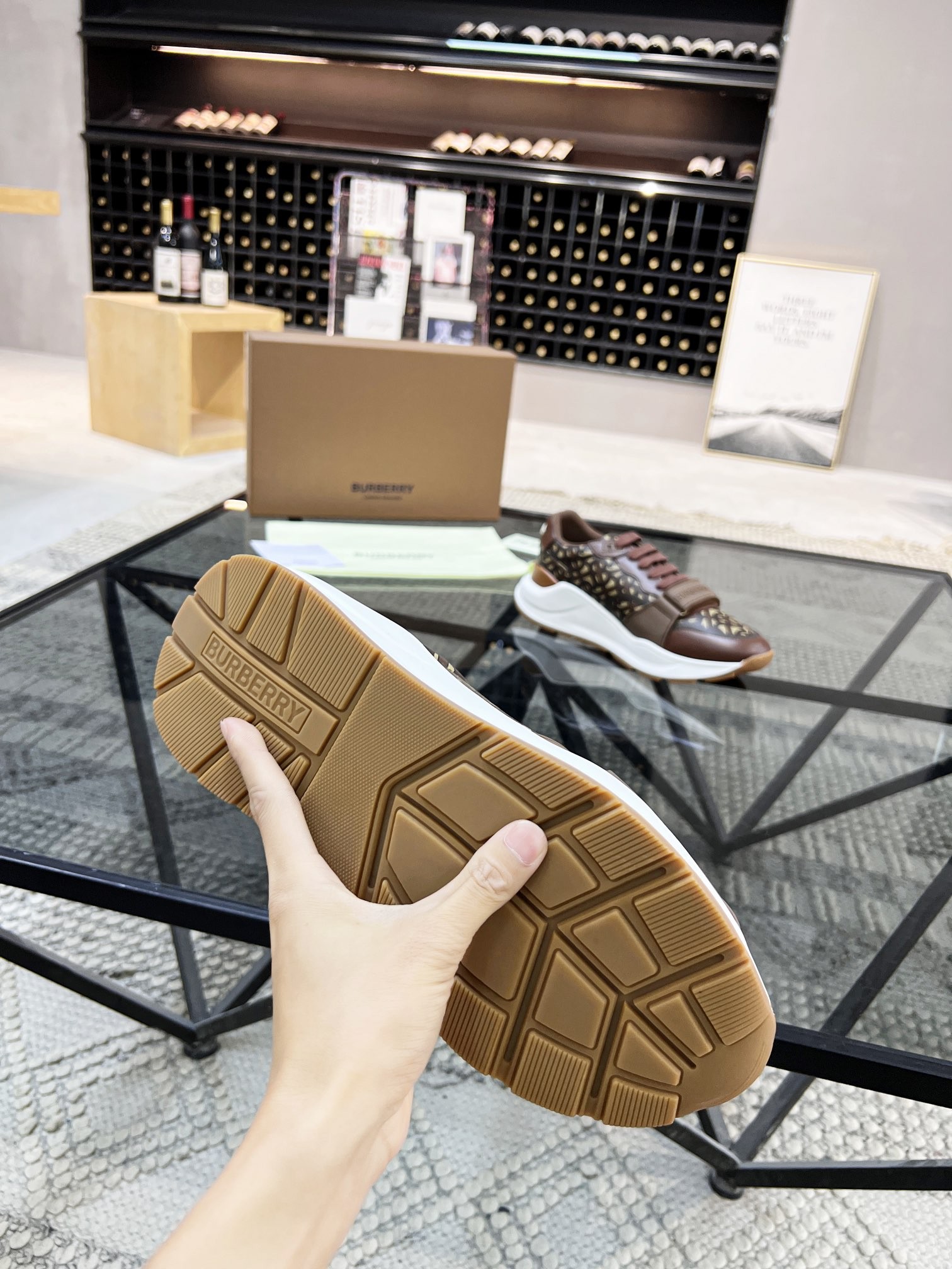 Burberry brown monogram sneakers