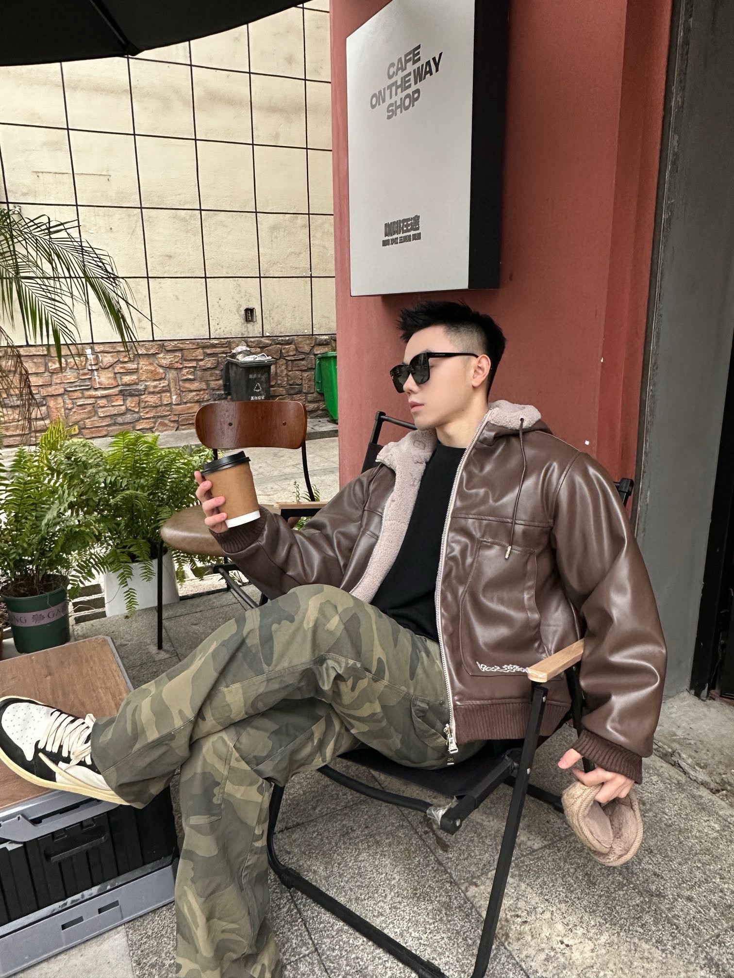 Louis Vuitton double-sided lambhair hooded jacket