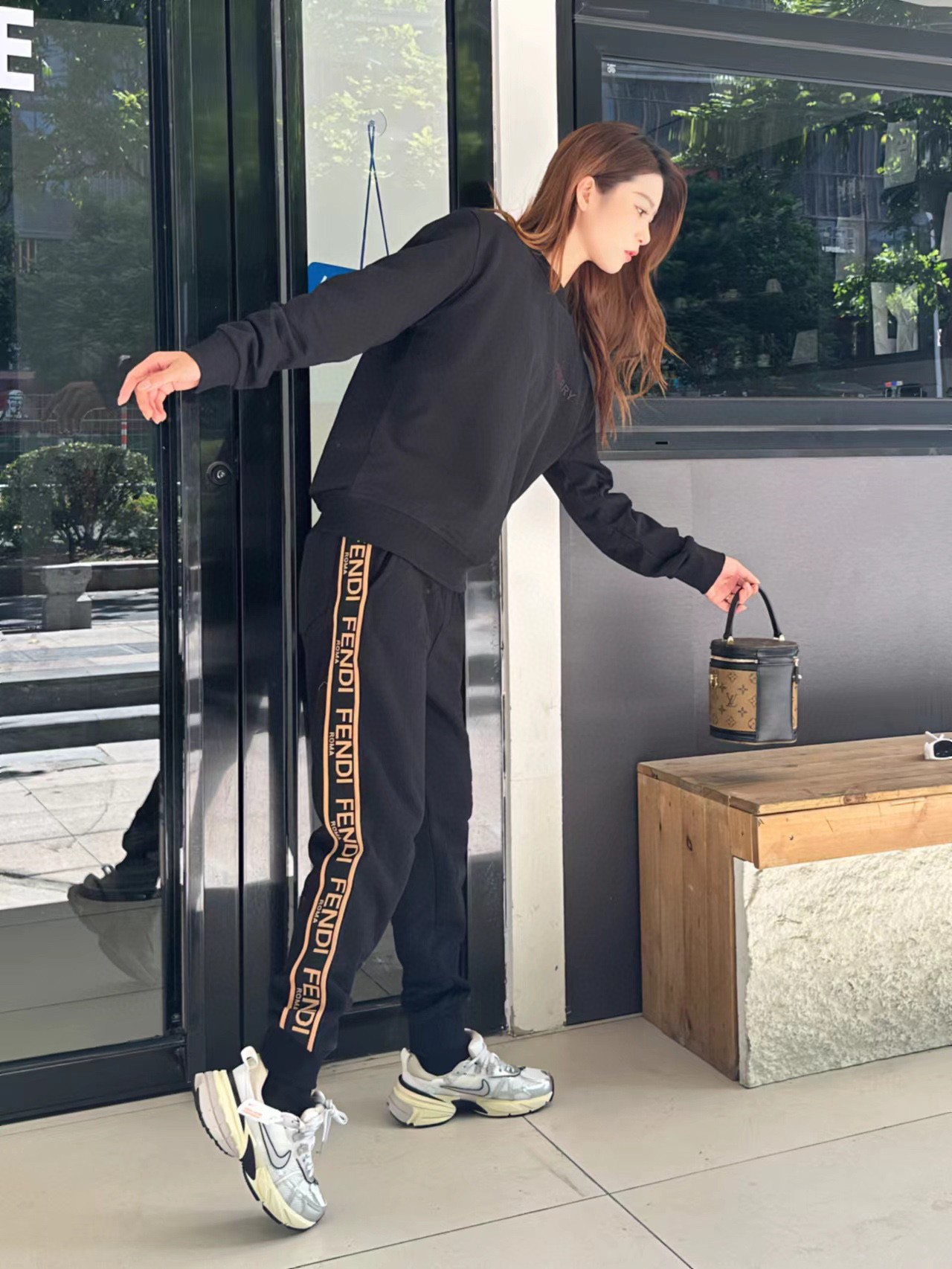 Fendi 23Fw Double F Embroidered and Logo Ribbed Waist Pants