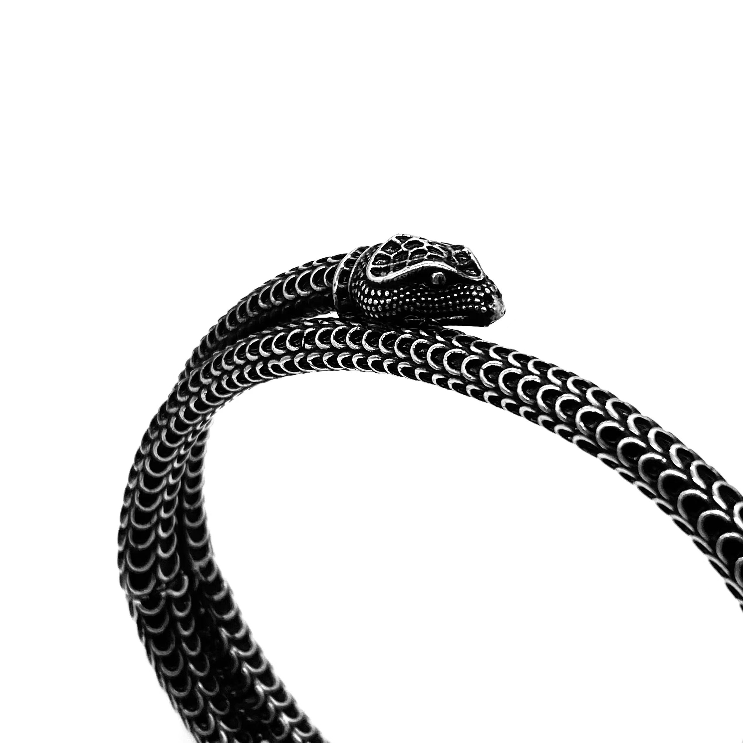 Gucci sterling silver snake-shaped bracelet