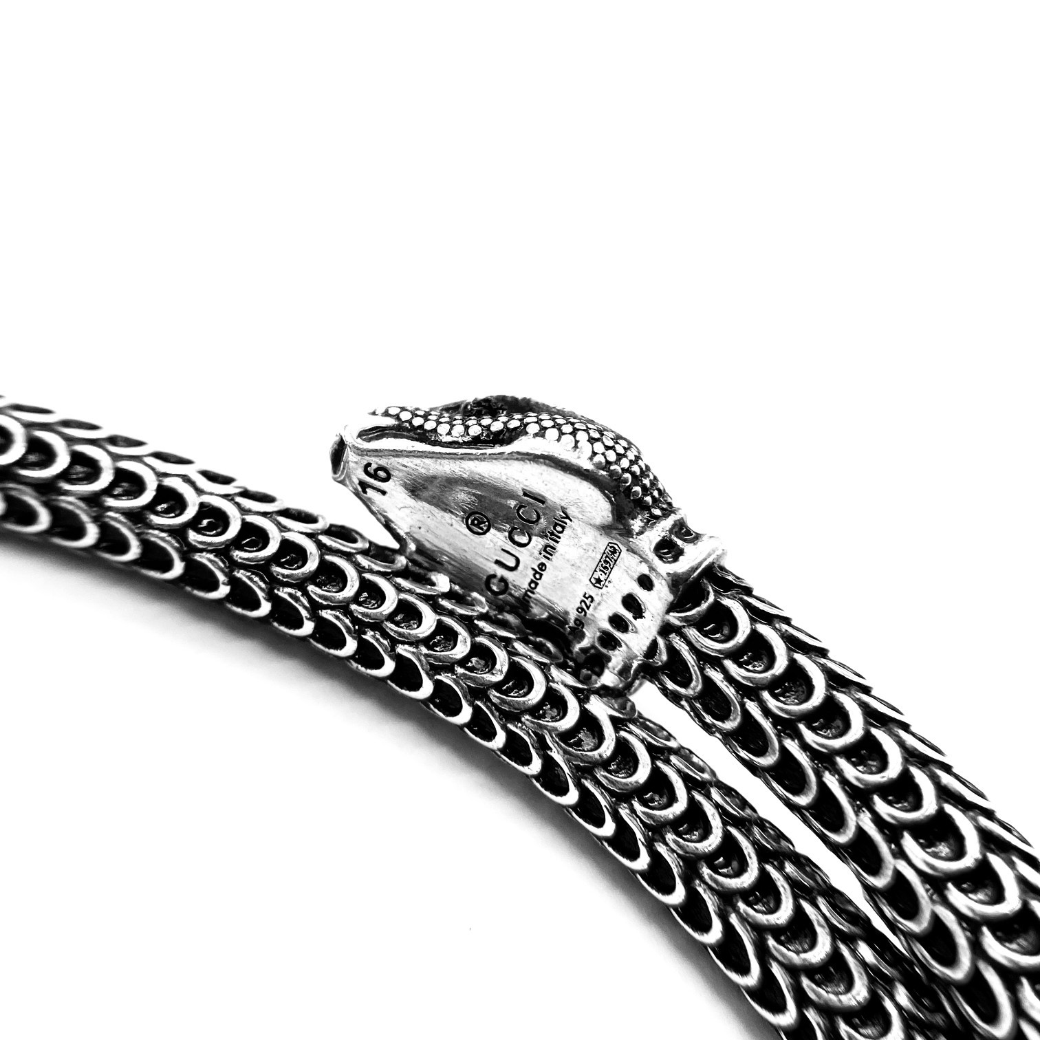 Gucci sterling silver snake-shaped bracelet