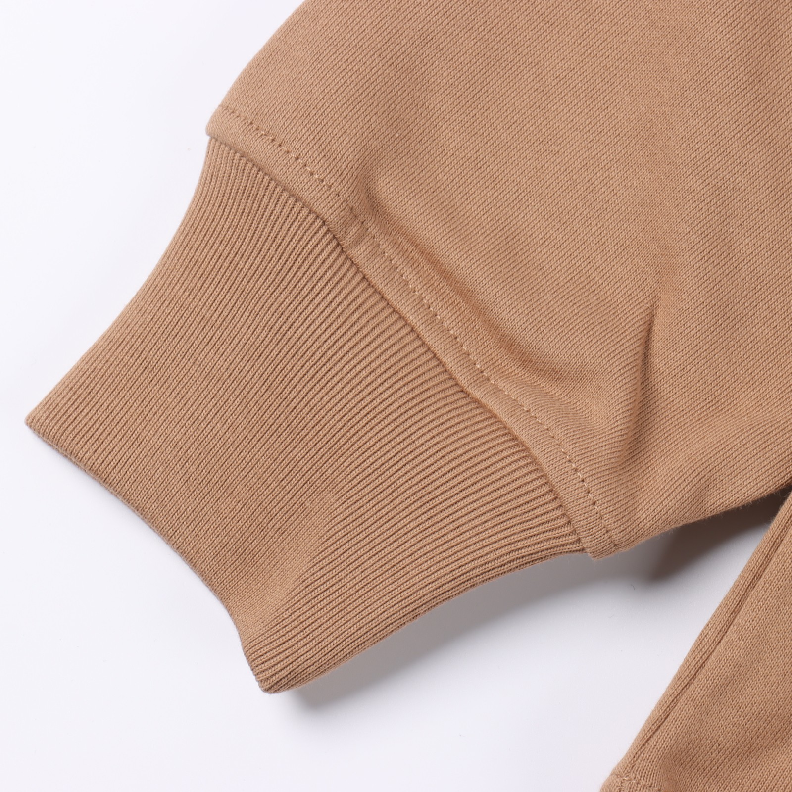 Fendi 24Fw FF leather trimmed zipper pocket round neck sweatshirt