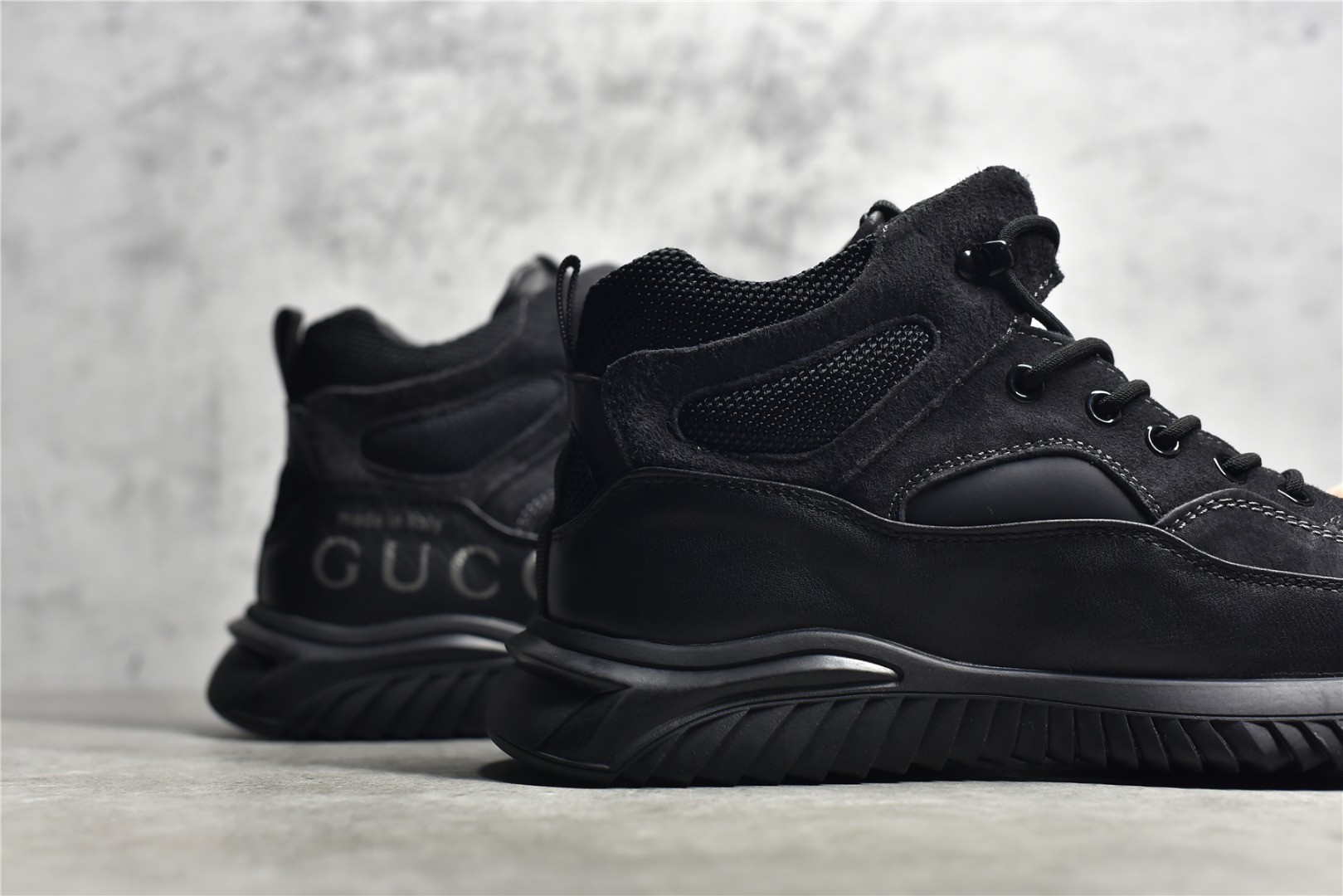 Black GUCCI high-top sneakers