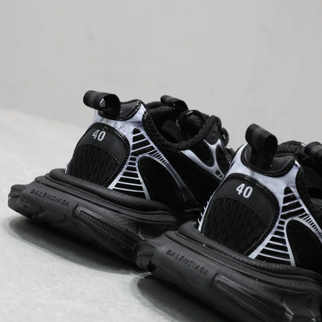 Balenciaga black and white functional dad shoes