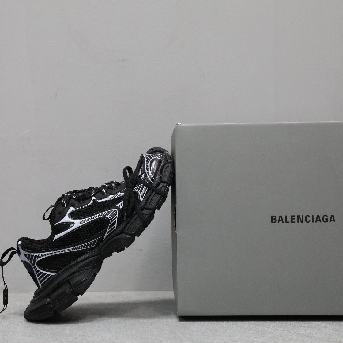 Balenciaga black and white functional dad shoes