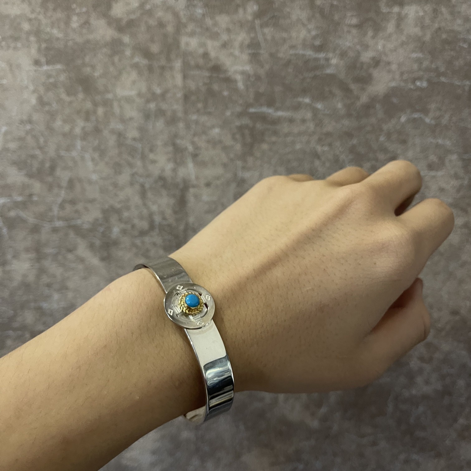 Goro's Takahashi Goro Cross Wheel Turquoise Bracelet