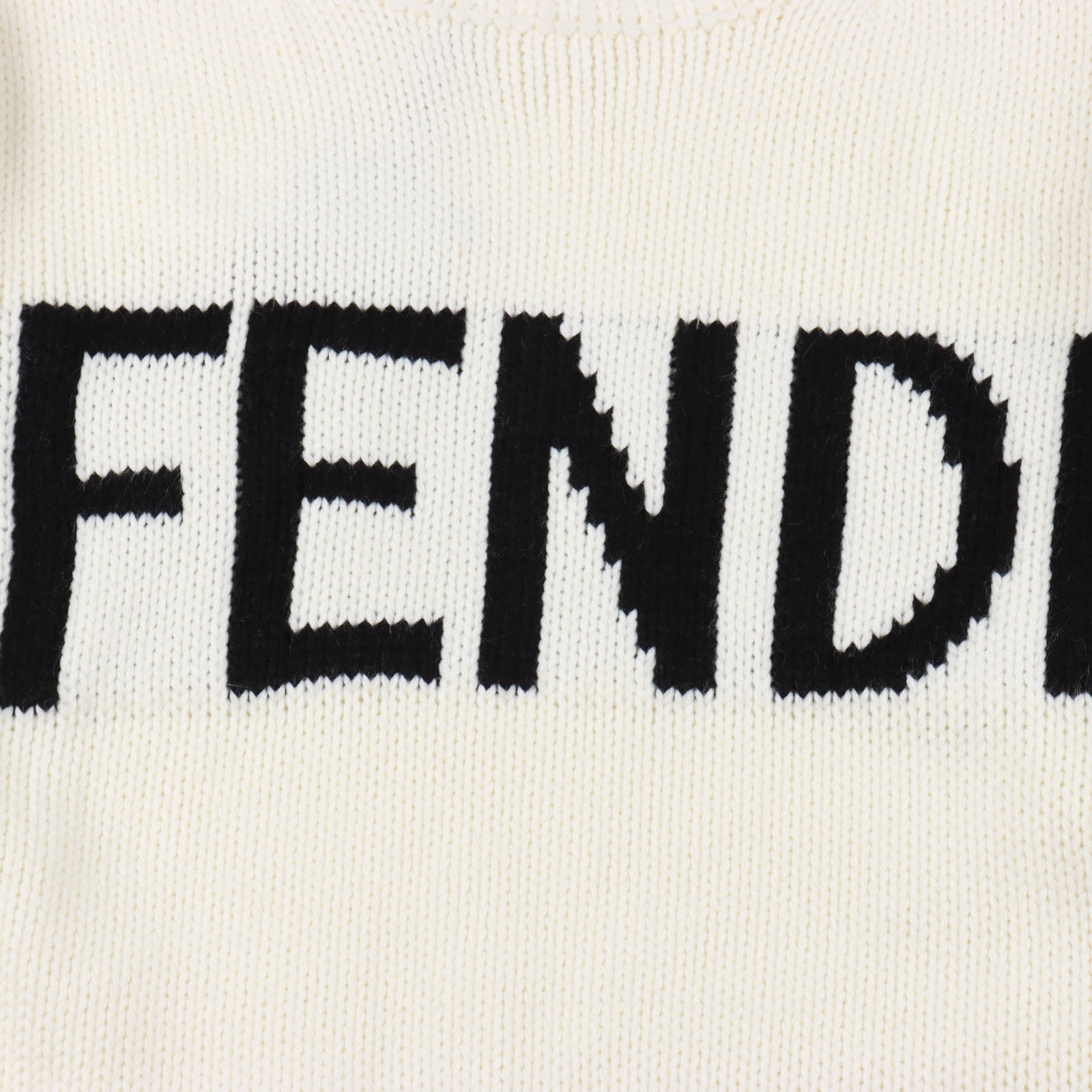 Fendi chest letter jacquard logo round neck sweater