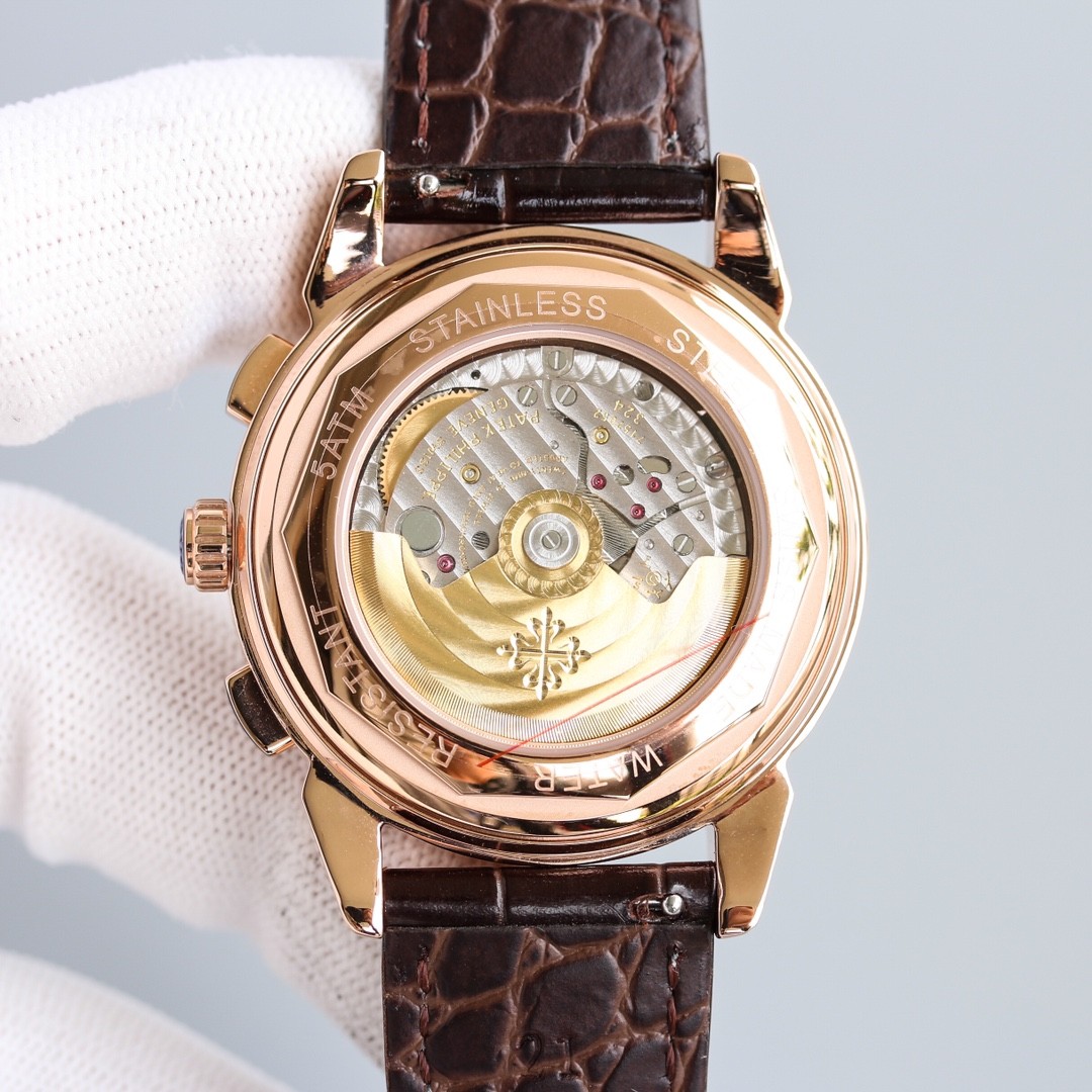 Patek Philippe rose gold diamond-set complicated watch