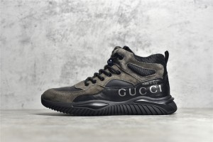 Gucci grey and black high-top sneakers