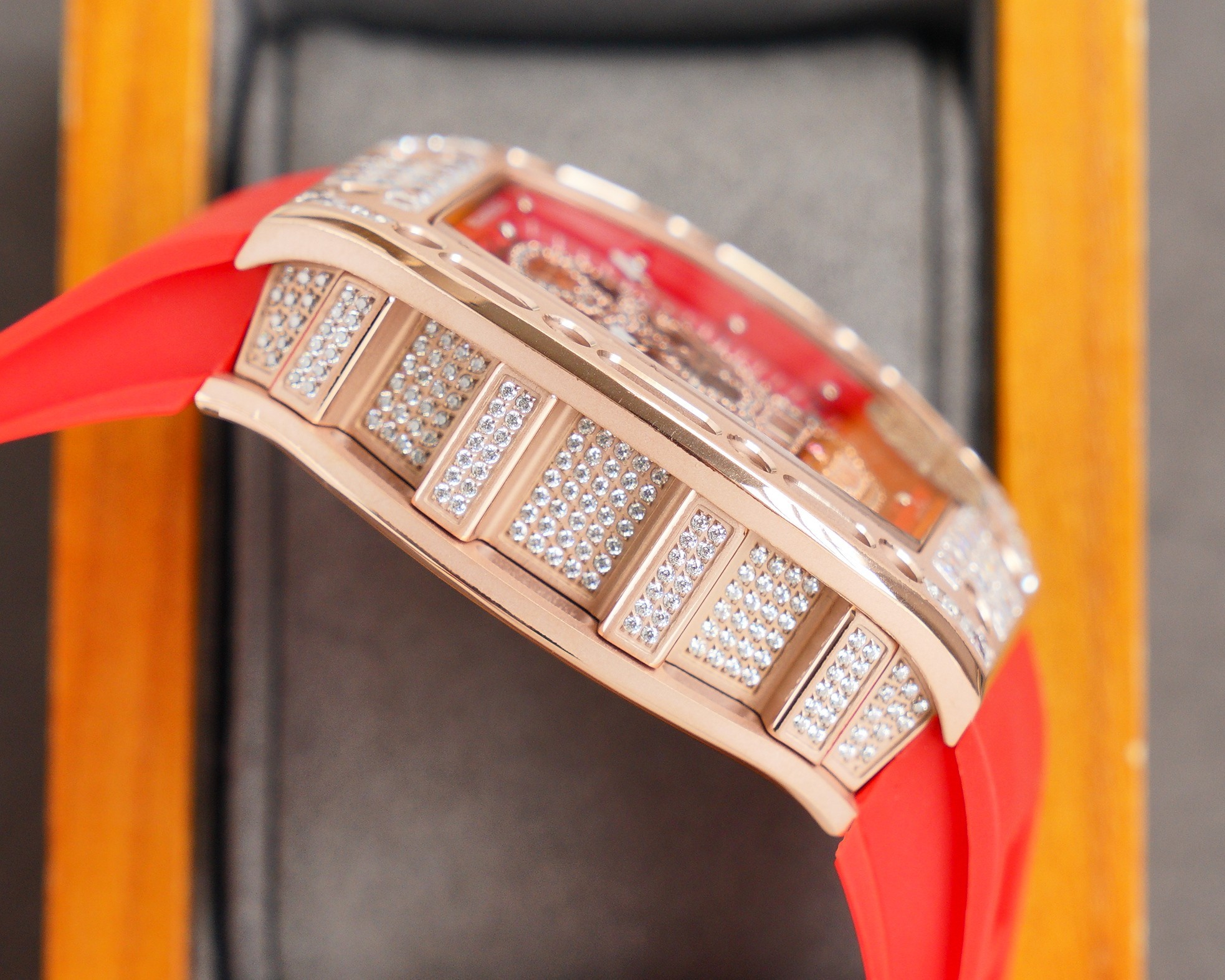 RM 052 "Skull" Rose Gold Full Diamond Edition