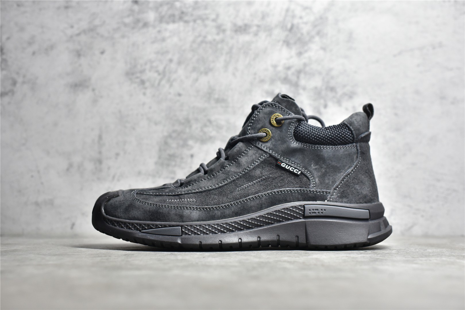 Gucci grey suede high-top shoes