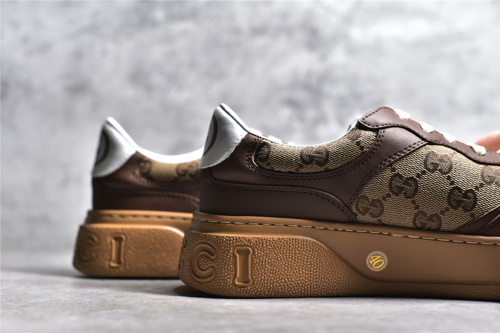 GG Supreme canvas platform sneakers