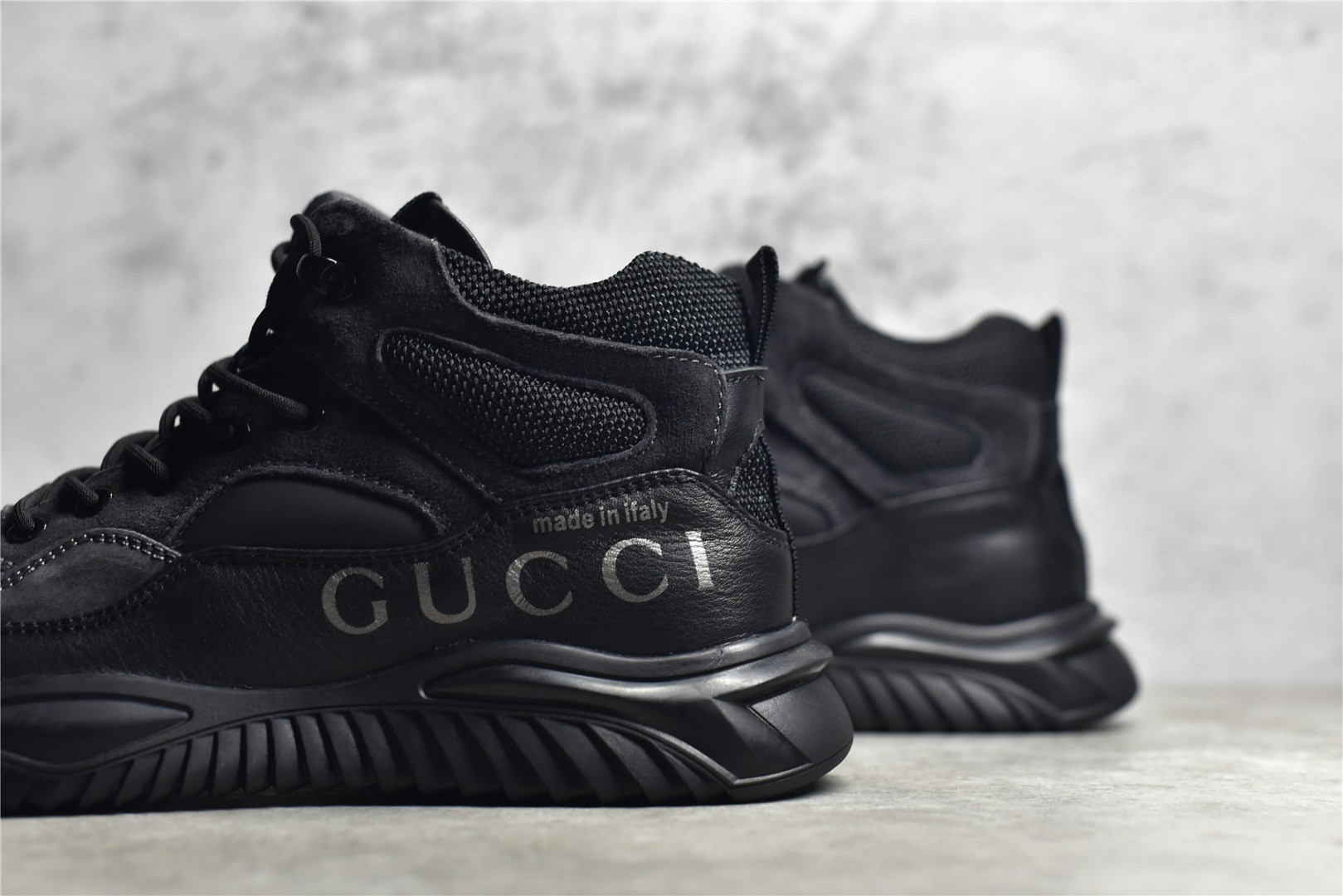 Black GUCCI high-top sneakers