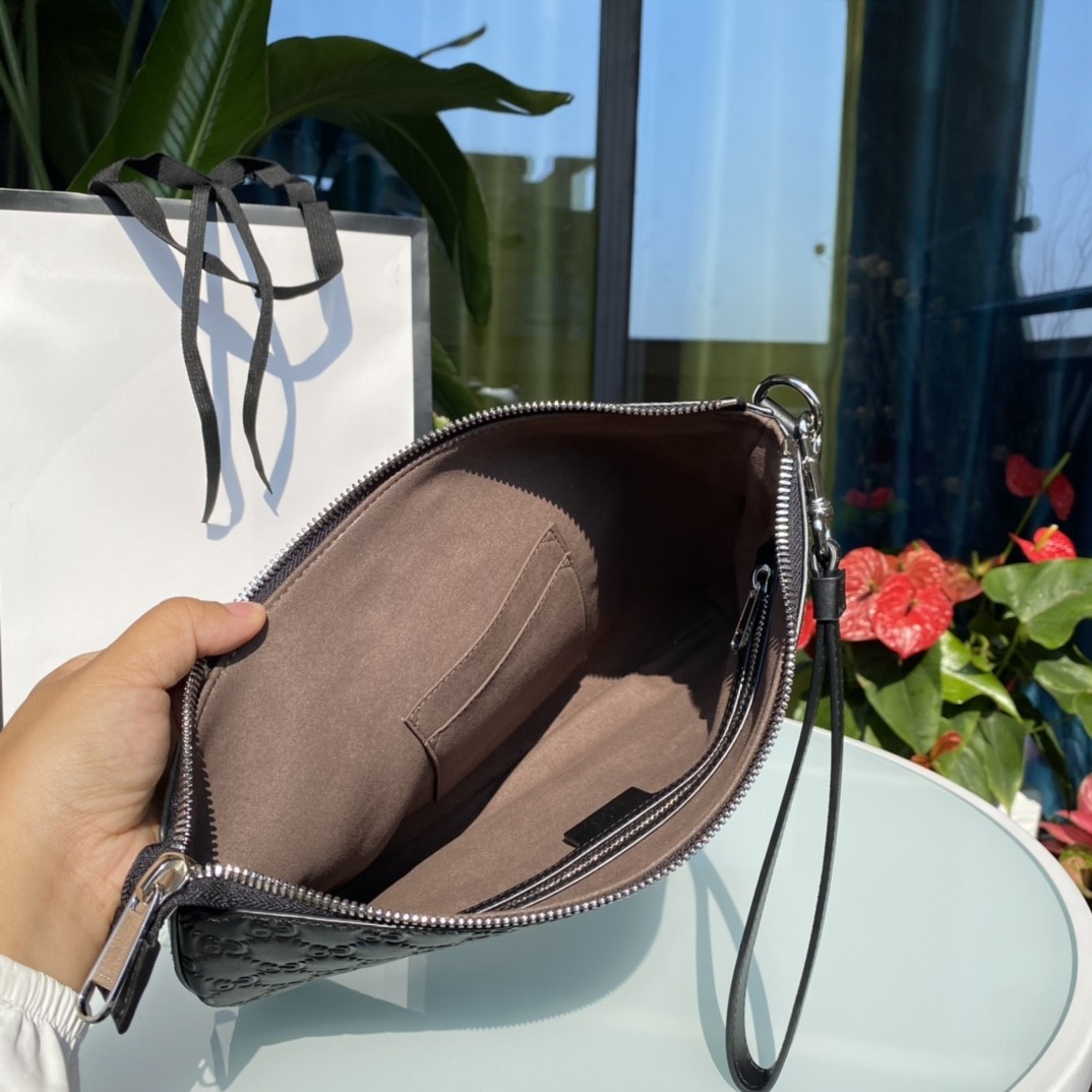 Gucci men's leather clutch bag