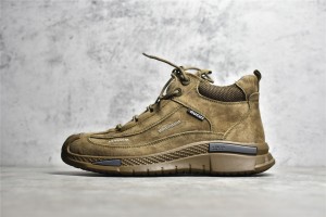 GUCCI brand khaki suede high-top work shoes