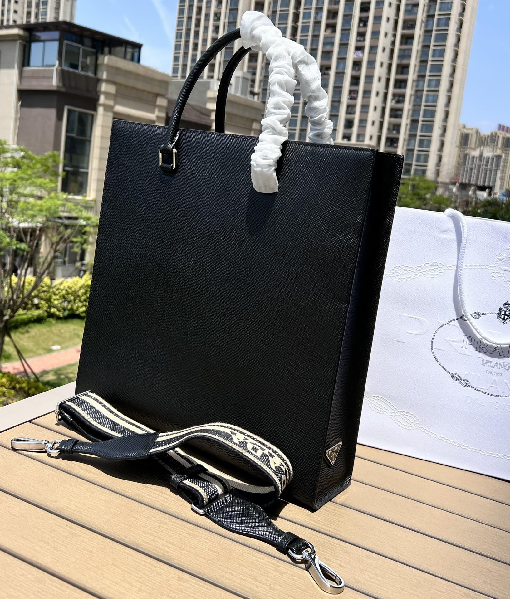 Prada men's tote bag