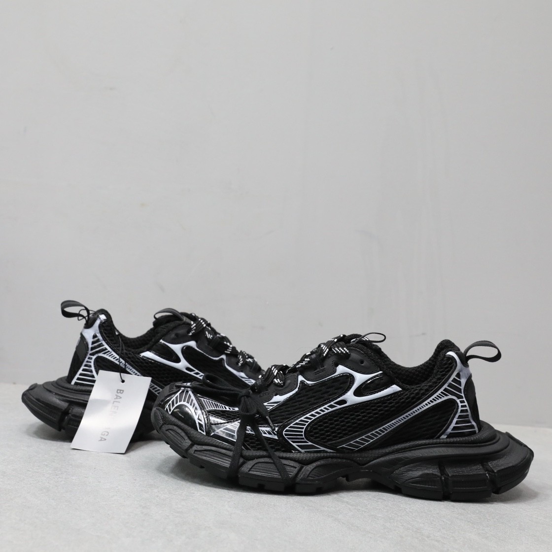 Balenciaga black and white functional dad shoes