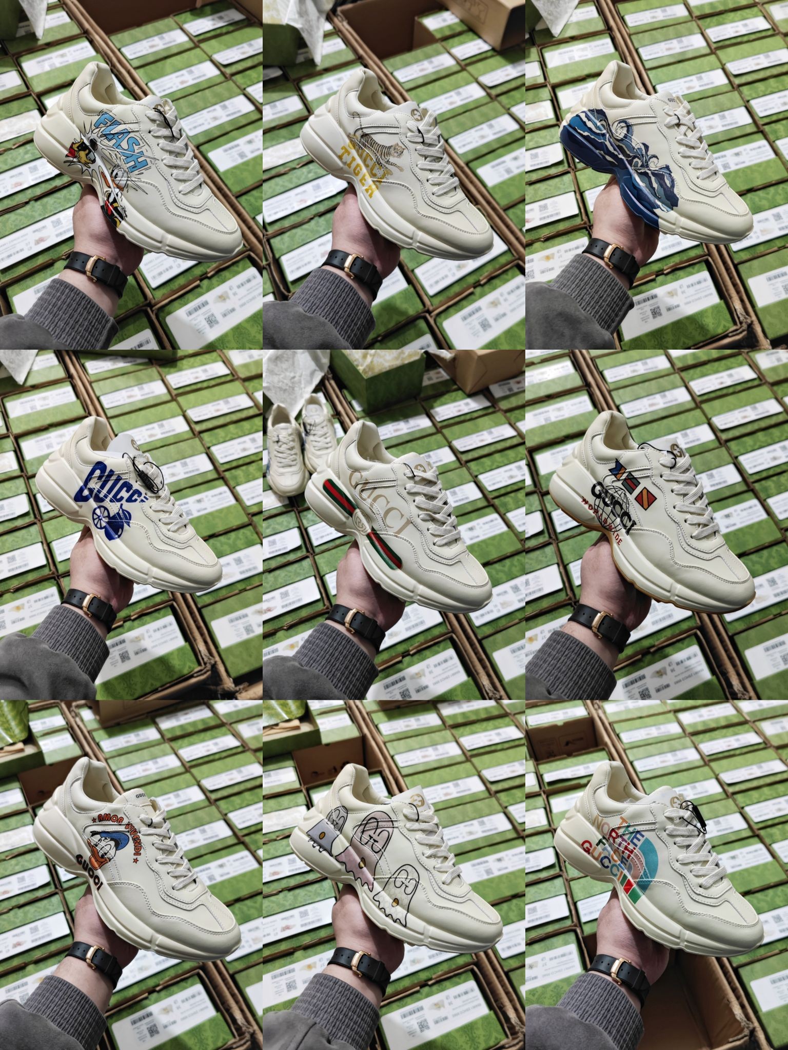 Gucci Rhyton series classic retro platform dad shoes