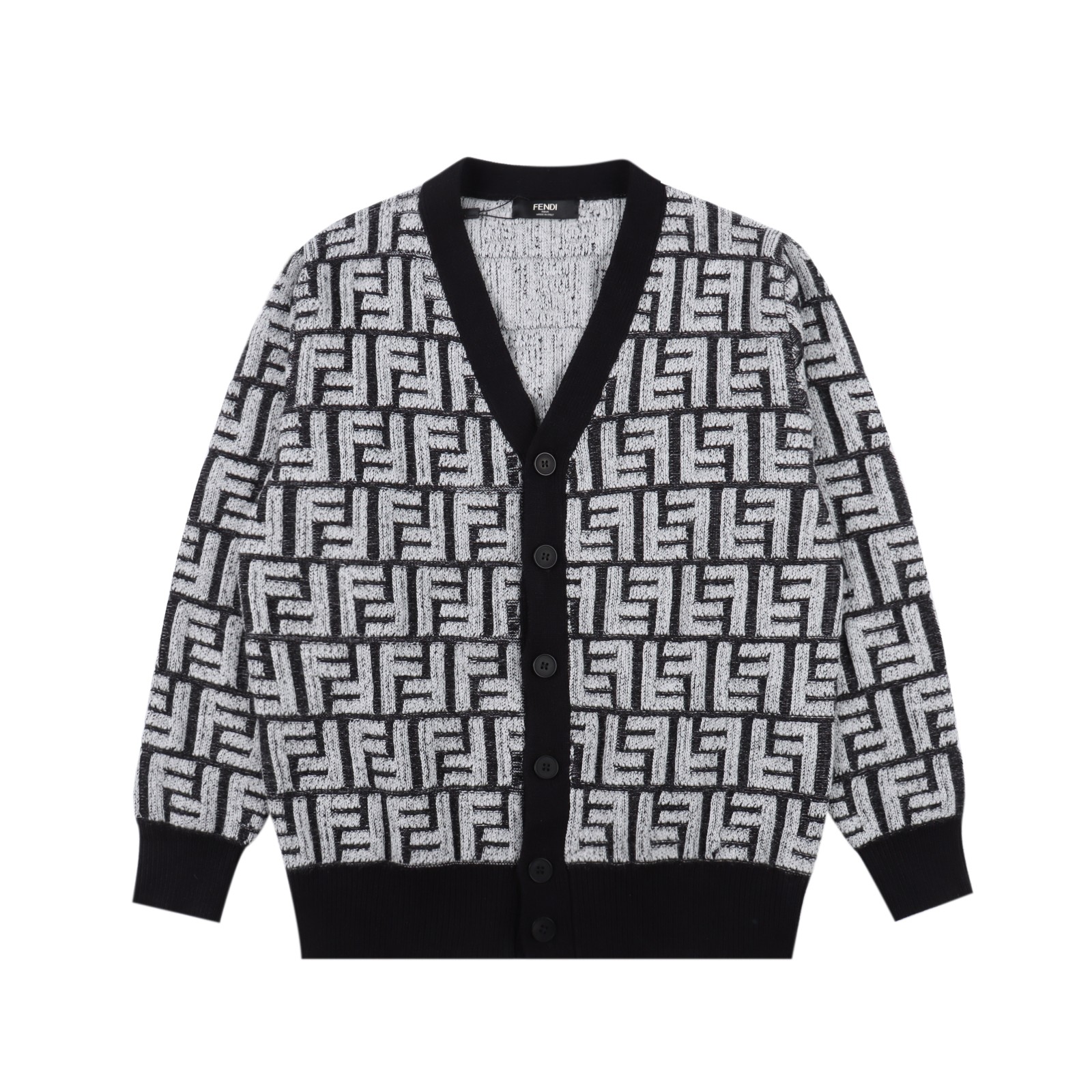 Fendi FD FF Jacquard Sweater Cardigan
