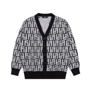 Fendi FD FF Jacquard Sweater Cardigan