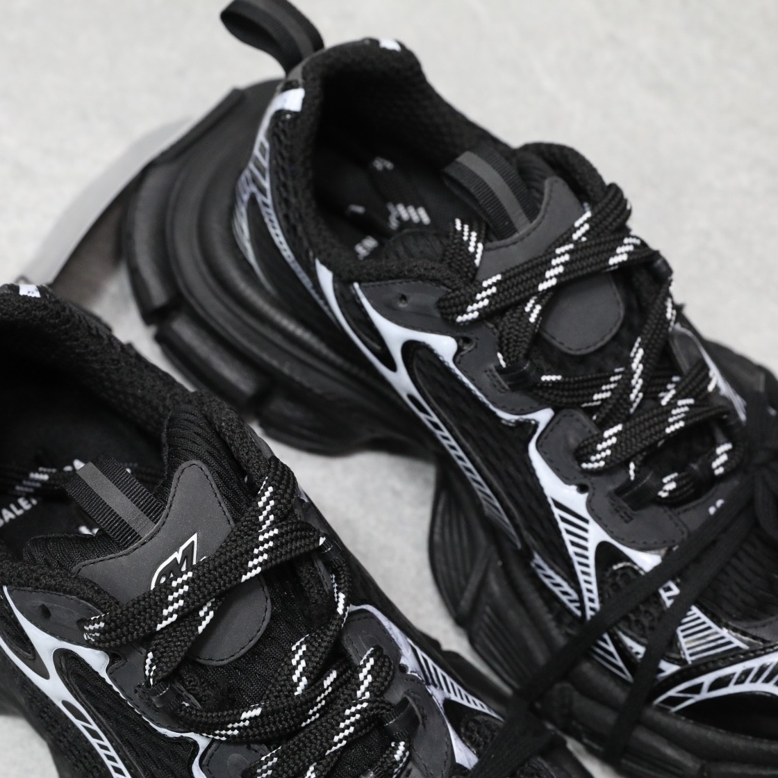 Balenciaga black and white functional dad shoes