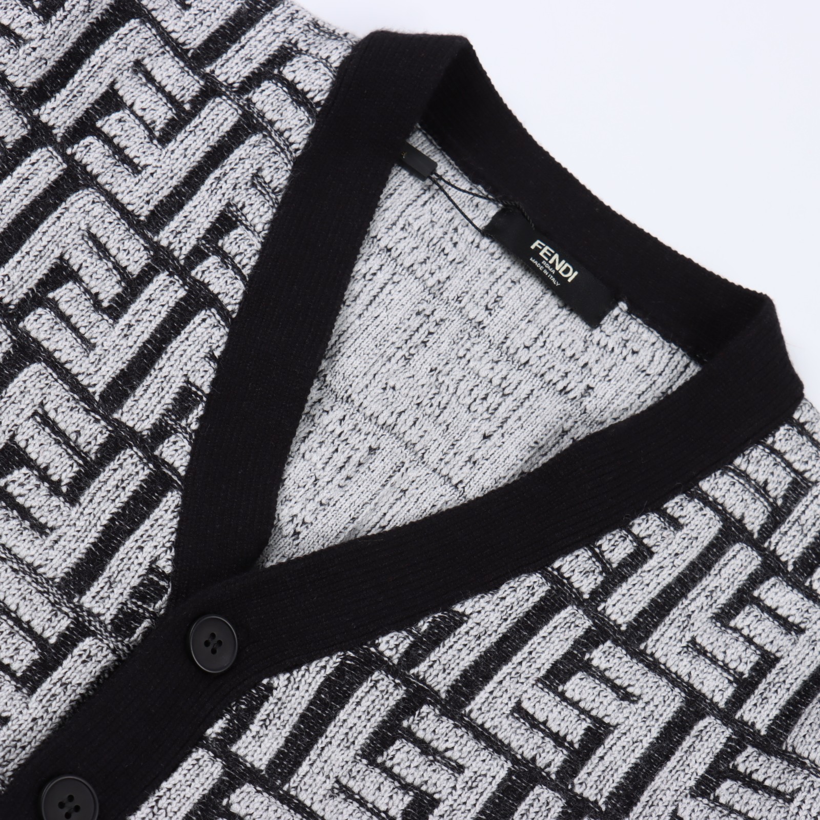 Fendi FD FF Jacquard Sweater Cardigan