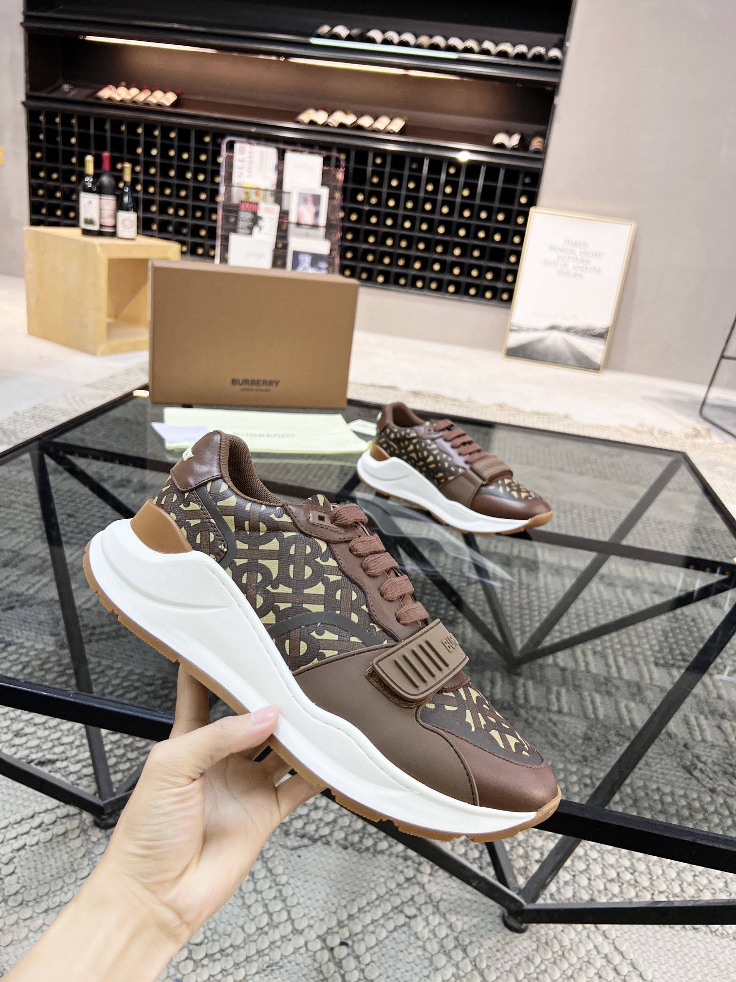 Burberry brown monogram sneakers