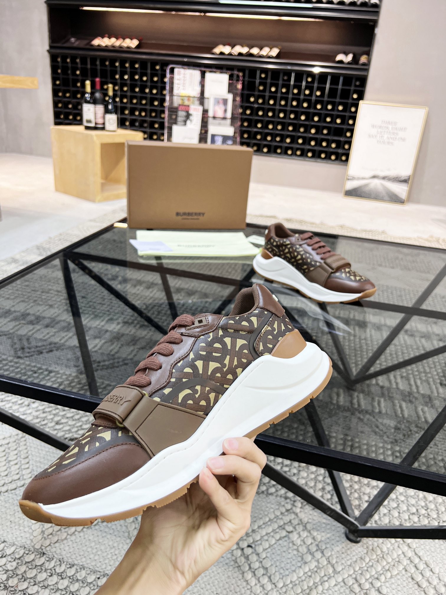 Burberry brown monogram sneakers