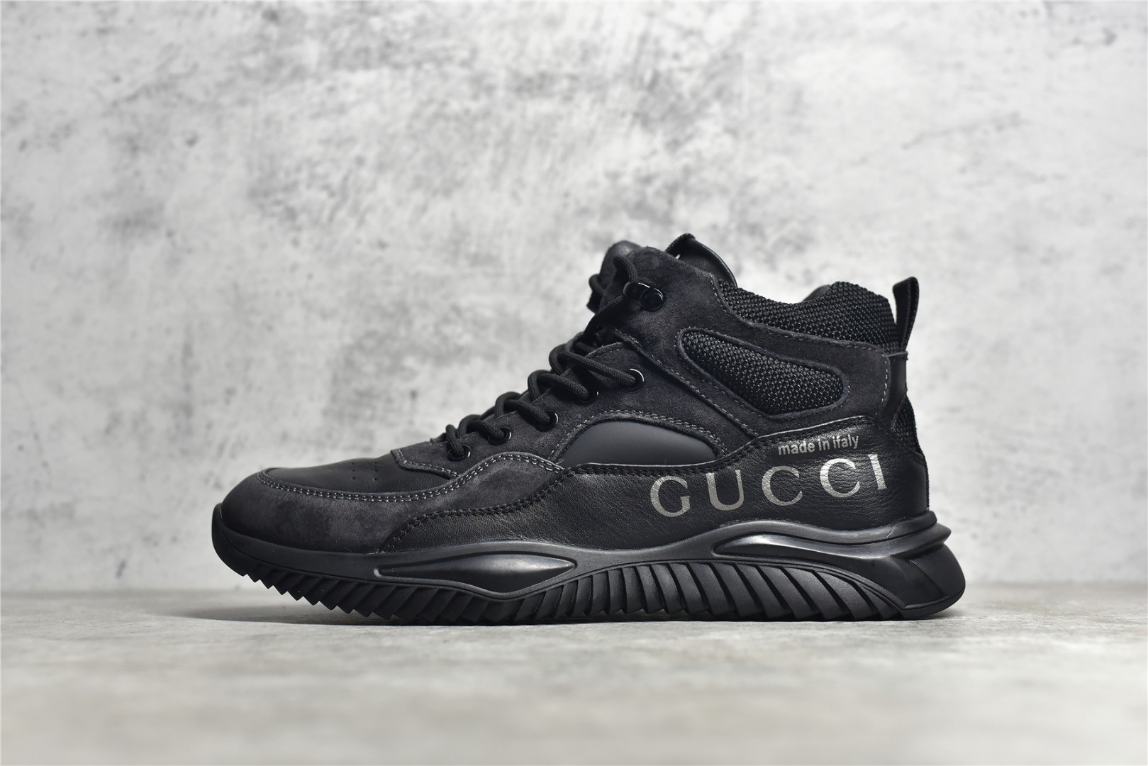 Black GUCCI high-top sneakers