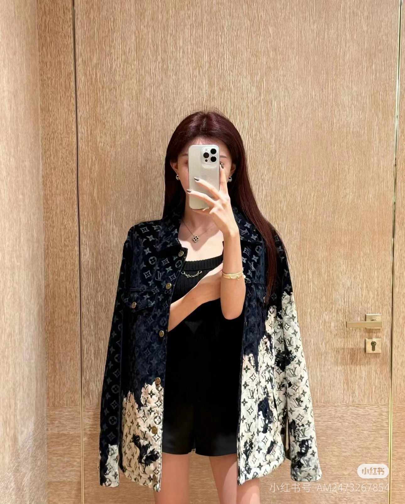 Louis Vuitton/Louis Vuitton 24Fw Bonfire Collection Fire Clouds Flame Old Flowers Full Print Denim Jacket Coat