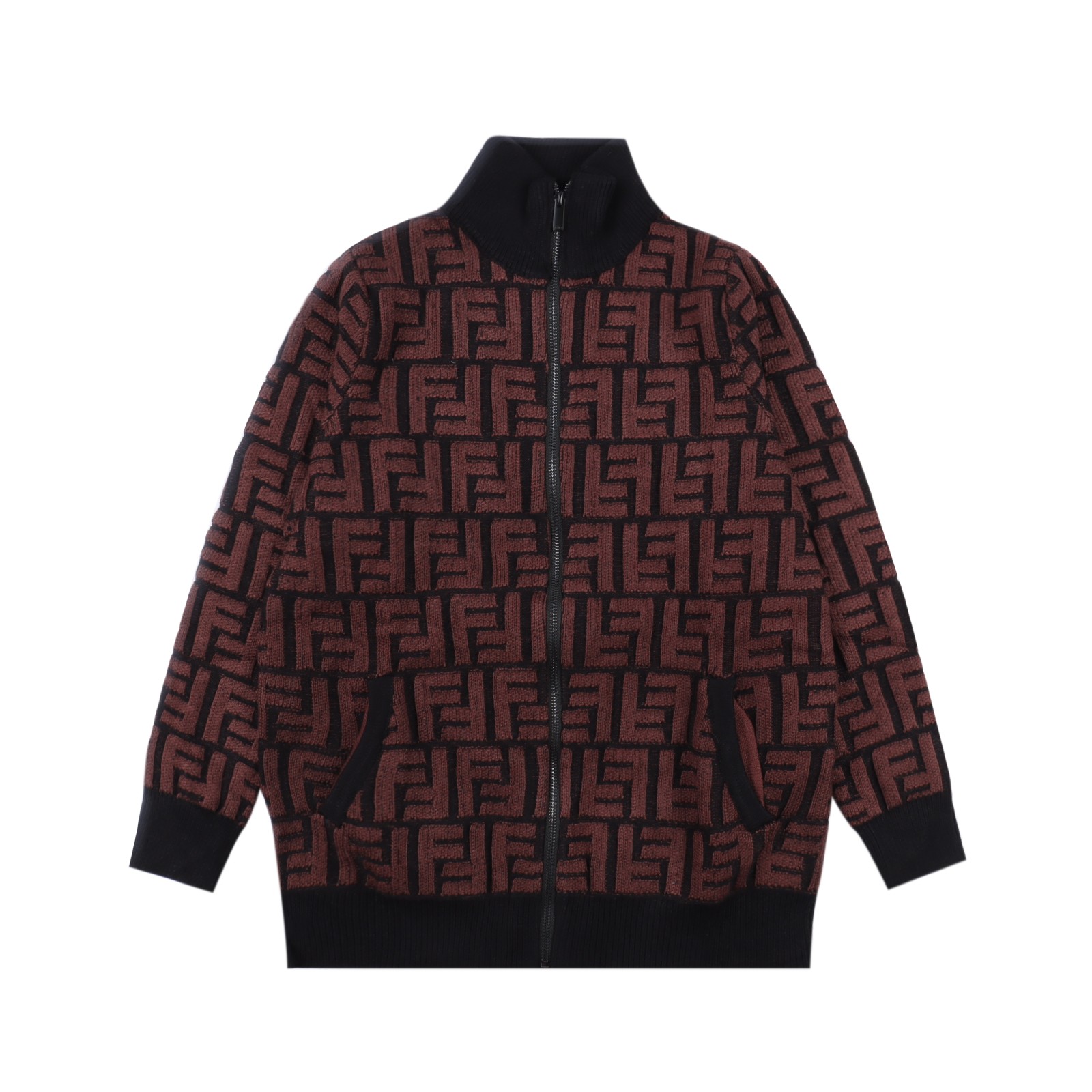 Fendi 24Fw FF Jacquard Zipper Sweater Jacket