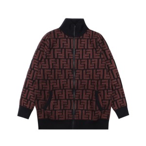 Fendi 24Fw FF Jacquard Zipper Sweater Jacket