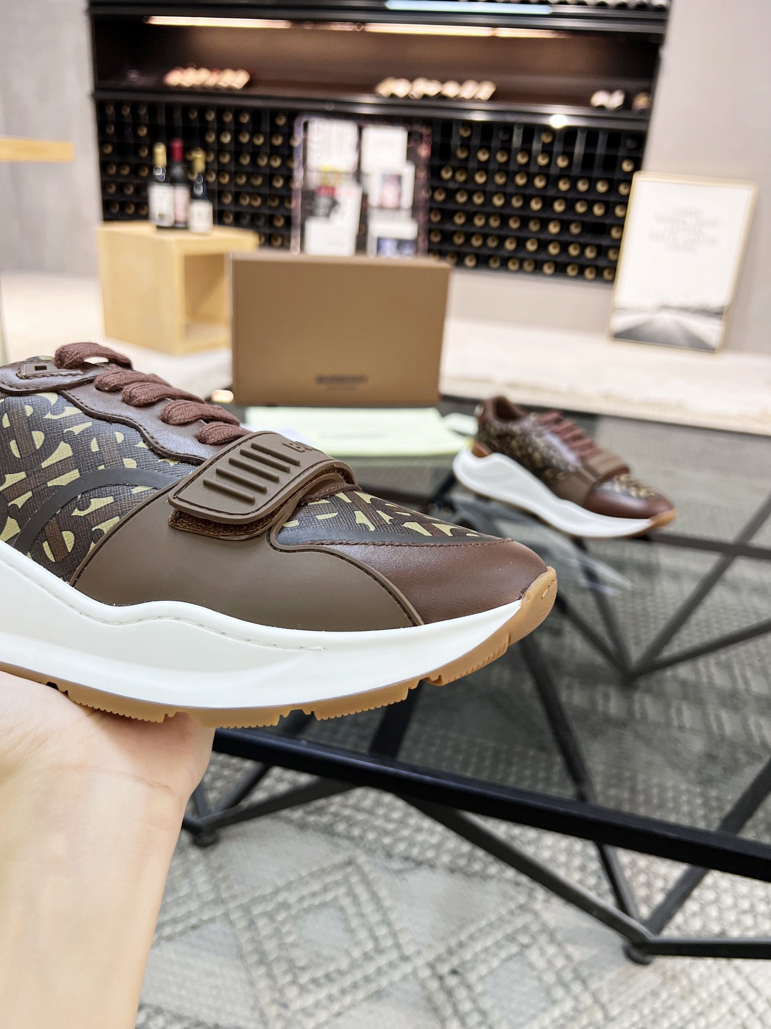 Burberry brown monogram sneakers