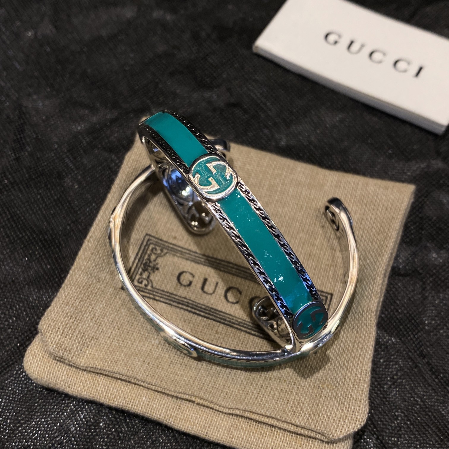 Gucci enamel green bracelet