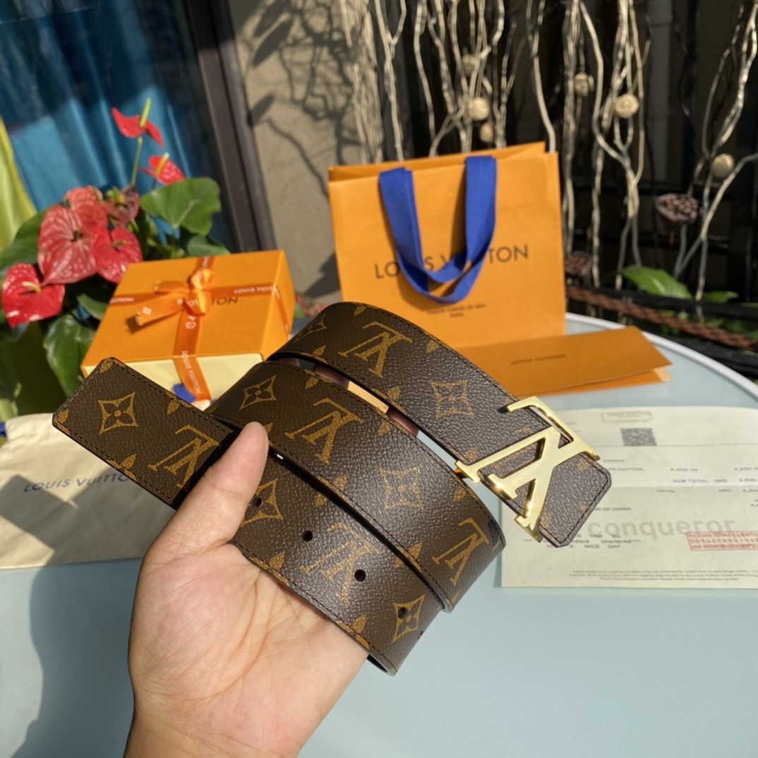 Louis Vuitton double-sided leather belt with monogram