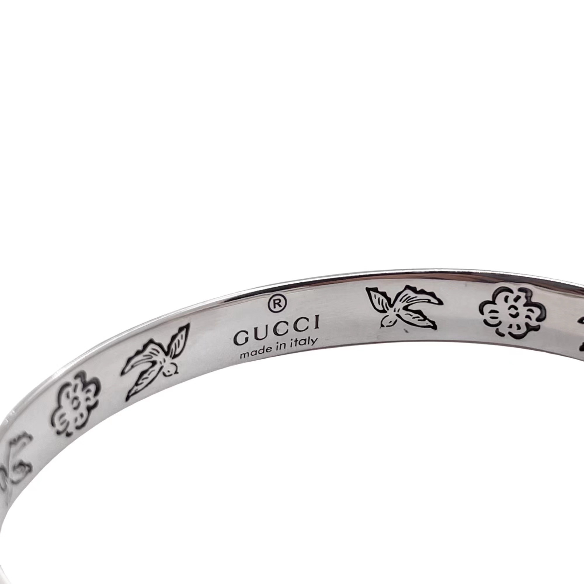 Gucci wide bird and flower bracelet