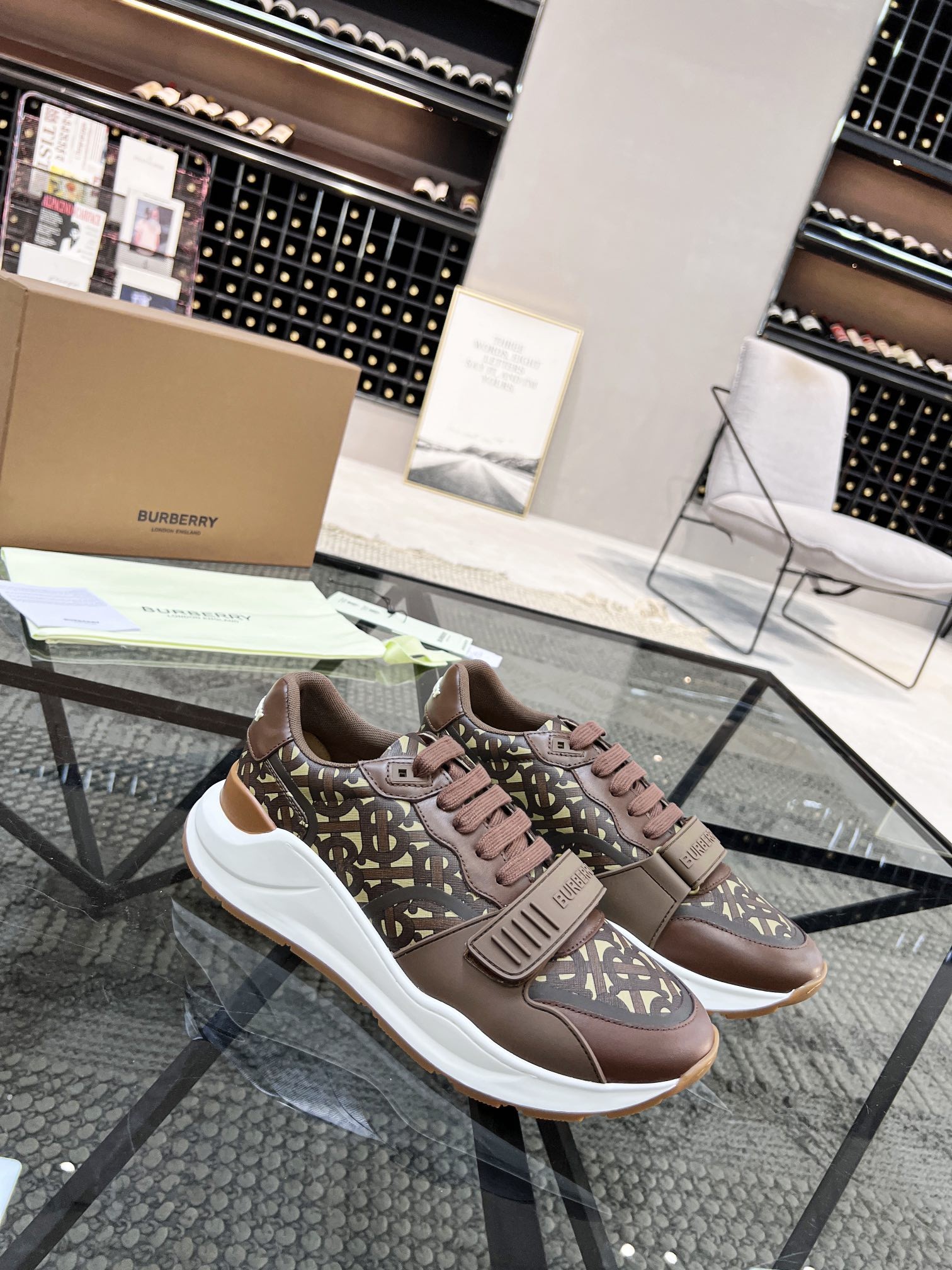 Burberry brown monogram sneakers