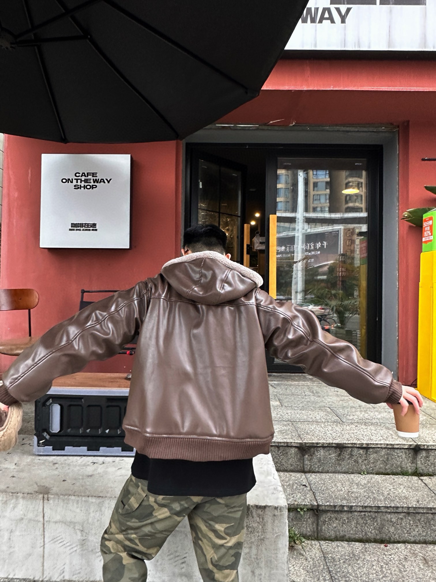 Louis Vuitton double-sided lambhair hooded jacket