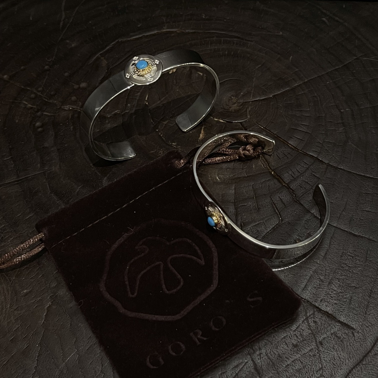 Goro's Takahashi Goro Cross Wheel Turquoise Bracelet