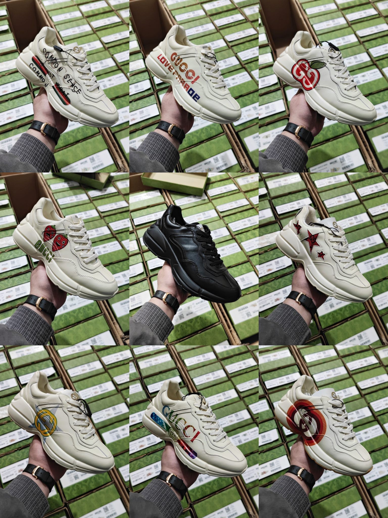 Gucci Rhyton series classic retro platform dad shoes