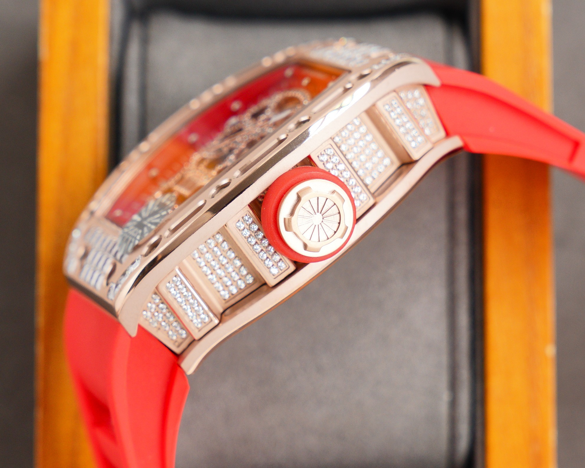 RM 052 "Skull" Rose Gold Full Diamond Edition