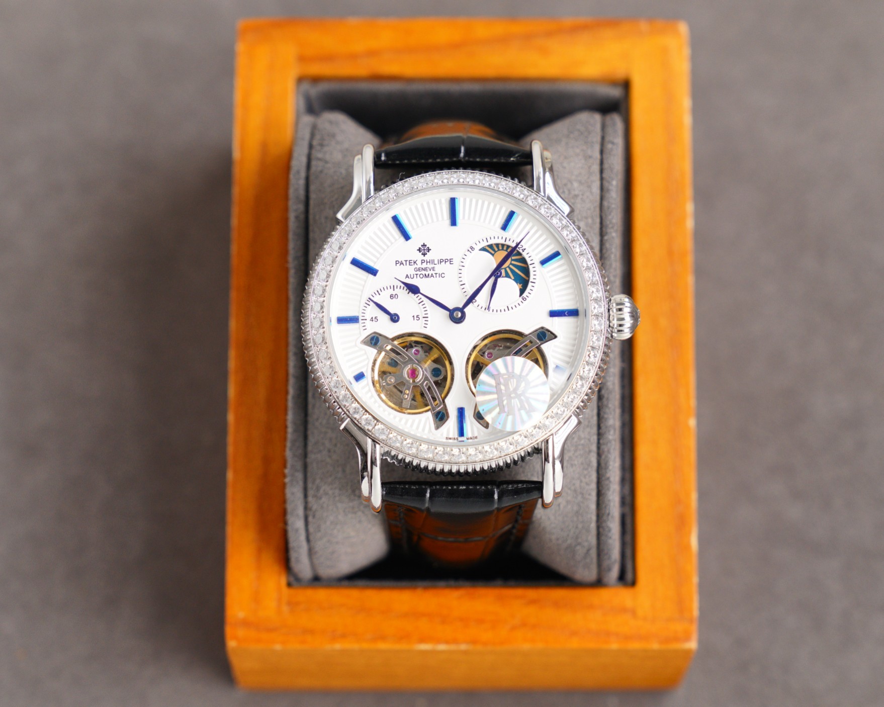 Patek Philippe Skeleton Moon Phase Automatic Mechanical Watch