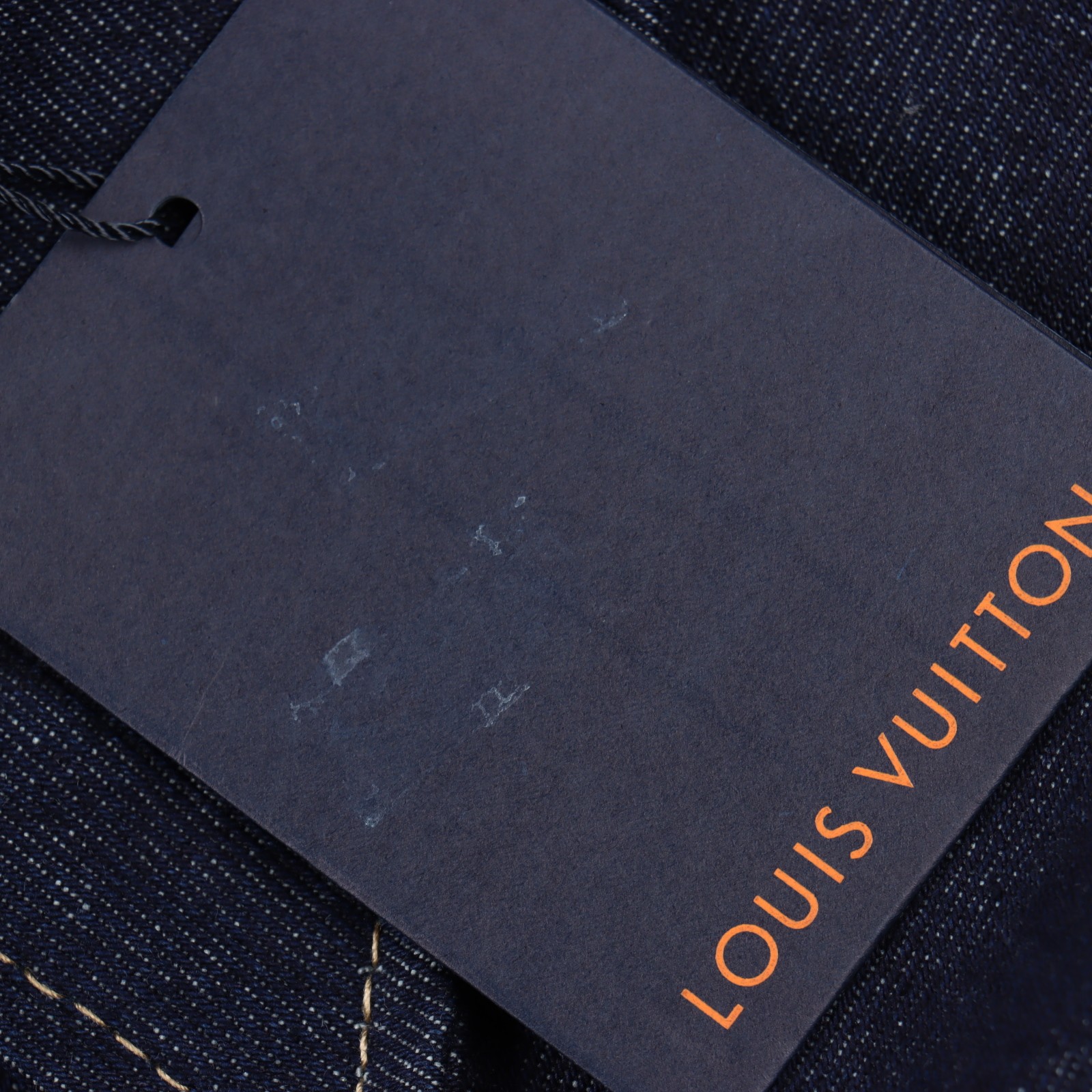 LOUIS VUITTON LV 24 Logo Embroidered Blue Denim Coat