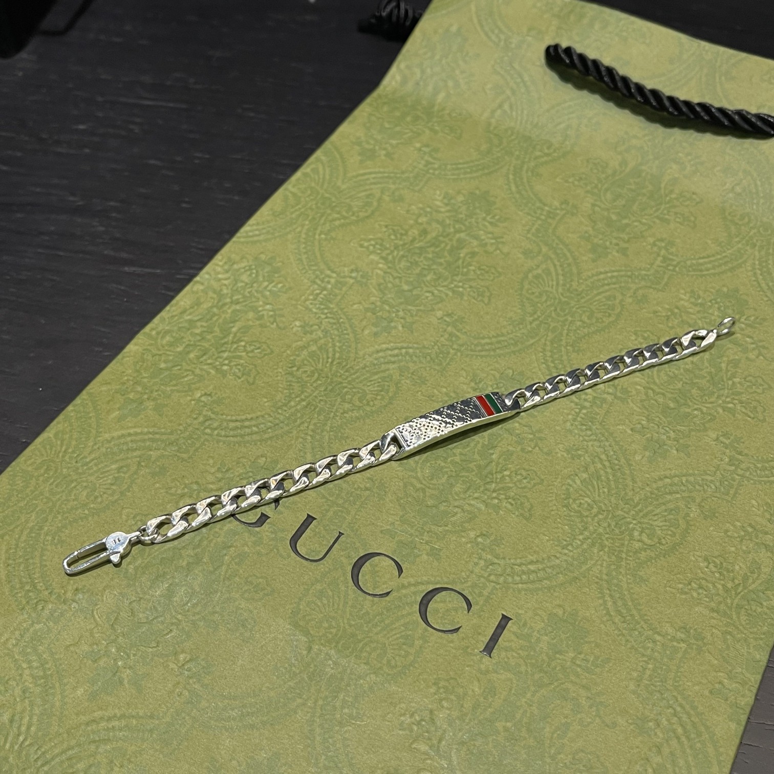 Gucci plaid enamel bracelet